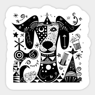 abstract dog Sticker